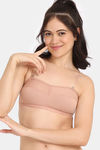 Zivame Double Layered Non Wired Medium Coverage Strapless Bra - Maple Sugar — thumbnail 1